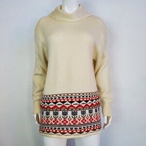 Vintage 70's Fiume Cream Tulip Cowlneck Sweater